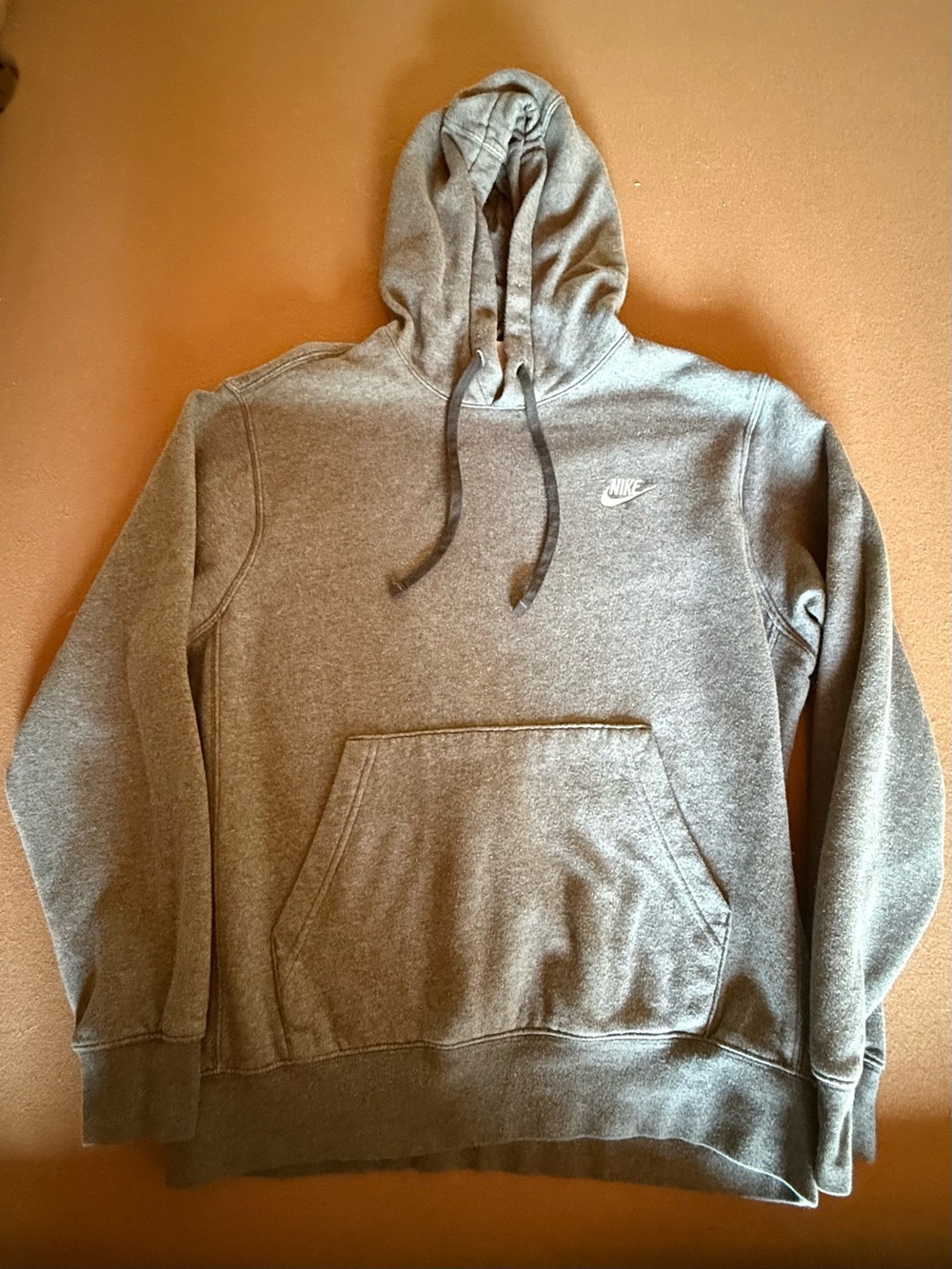 Nike Heather Gray Pullover Hoodie with Small Chest Logo